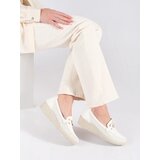 SEASTAR White wedge shoes with a decorative chain | Shoptok.si