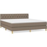  Box spring postelja z vzmetnico taupe 160x200 cm blago, (20893969) | Shoptok.si