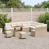 vidaXL Vrtna sedežna garnitura z blazino 12 pcs Bež in smetanova, (5000155092) | Shoptok.si