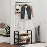 vidaXL Obešalnik za plašče s polico artisan hrast 75 x 34 x 184 cm | Shoptok.si