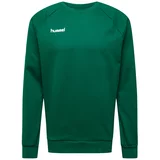 Hummel Sportska sweater majica smaragdno zelena / bijela