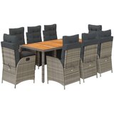 vidaXL 9-dijelni vrtni blagovaonski set sivi od poliratana | shoptok.hr