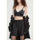 Bruuns Bazaar Kratke hlače ženski, črna barva