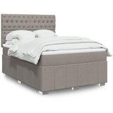 vidaXL Box spring postelja z vzmetnico taupe 140x200 cm blago | Shoptok.si