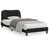 vidaXL Okvir kreveta s LED svjetlom crno-bijeli 90x190 cm umjetna koža | shoptok.hr