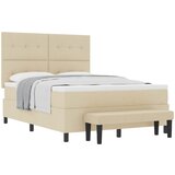  s opruga kutije s uzglavljem Krema 140 x 190 cm tkanina | shoptok.hr