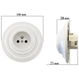  Reblig - Porcelanska retro kućna utičnica sa okvirom SCHUKO 250V/16A bela | Eponuda.com