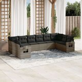 vidaXL 10-dijelni set vrtnih sofa od poliratana s jastucima sivi | shoptok.hr