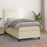  Boxspring - Krevet s oprugama i madracem krem 90 x 200 cm od umjetne kože - Krema 90 x 200 cm Gladak dizajn | shoptok.hr
