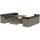  11-dijelni set vrtnih sofe s jastučićima siva Poly Rattan Akacija 3-dijelni set vrtne blagovaonice s jastučićima siva Poly Ratt | shoptok.hr