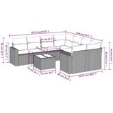  9-dijelni set vrtnih sofa s jastucima crni od poliratana | shoptok.hr