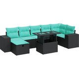 vidaXL Vrtna sedežna garnitura z blazinami 8-delna siv ratan/akacija, (22048251) | Shoptok.si
