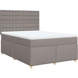  Krevet s oprugama i madracem smeđesivi 140 x 190 cm od tkanine | shoptok.hr