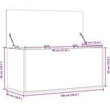  Kutija za pohranu crna 100x42x46 cm od konstruiranog drva | shoptok.hr