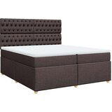 vidaXL Box spring postelja z vzmetnico temno rjav 200x200 cm blago, (21307657) | Shoptok.si