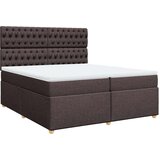 vidaXL Krevet s oprugama i madracem tamnosmeđi 200x200 cm od tkanine | shoptok.hr