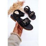 EVENTO Children's Sandals With Velcro Hearts Black Havana | Shoptok.si
