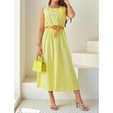 Resti Women's midi dress with straps, featuring a round neckline and decorative flower | shoptok.hr
