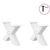 Noge za klubsko mizico v obliki črke X, 2 kosa, bele, 60 x (30-31) cm, jeklo, (22124006) | Shoptok.si