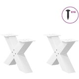  Noge za stolić u obliku slova X 2 kom bijele 60x(30-31) cm | shoptok.hr