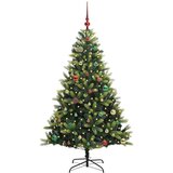 vidaXL Umjetna zložljiva božićna jelka 150 LED Zelena 150 cm PVC in PE | Shoptok.si