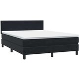 Box spring postelja z vzmetnico črna 160x210 cm žamet | Shoptok.si