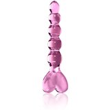 Icicles No. 43 - stekleni dildo v obliki srca s kroglicami (roza) | Shoptok.si