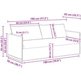  Set sofe 2 pcs Svjetlosiva 196 x 82 x 85 cm Tkanina | shoptok.hr