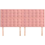  Posteljno vzglavje 4 kosa roza 100x5x78/88 cm žamet | Shoptok.si