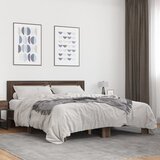 Furnova Posteljni okvir rjav hrast 150x200 cm inženirski les in kovina, (21933974) Cene