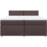 vidaXL Box spring postelja z vzmetnico temno rjav 200x200 cm blago, (21306833) | Shoptok.si
