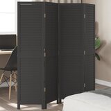 Furnova Paravan 4-delni črn trden les pavlovnije, (21929966) | Shoptok.si