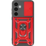 Oem Mayaxess, Ovitek za Galaxy S25 FE – drsni pokrov kamere in magnetni obroč, Rdeča, (5000274416) | Shoptok.si