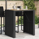  Vrtni barski stol s drvenom pločom crni 105x80x110 cm poliratan | shoptok.hr
