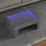 vidaXL Klubska mizica z neskončnimi LED betonsko siva 70x50x30 cm Cene