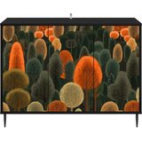  Kreveta ZAANDAM Crni hrast 102 x 33 x 76 cm Konstruirano drvo Slike