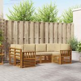  Set vanjskih sofa 6 kom. Prirodna Smeđa 245 x 128,5 x 73 cm | Shoptok.si