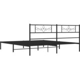  Metalni okvir za krevet s uzglavljem crni 183x213 cm | shoptok.hr