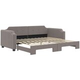  Izvlečna dnevna postelja temno taupe 80x200 cm blago, (20787833) | Shoptok.si