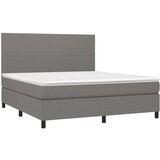  Box spring postelja z vzmetnico LED temno siva 180x200 cm blago, (20789443) | Shoptok.si