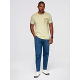 Ombre Men's cotton t-shirt with printed pocket - light grey | Shoptok.si