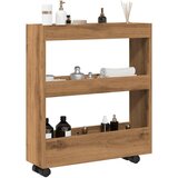  Uska kolica za pohranu s 3 razine boja hrasta konstruirano drvo | shoptok.hr