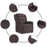  Naslanjač s funkcijo vstajanja temno rjavo blago, (21824696) | Shoptok.si