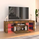 TV ormarić s LED svjetlima boja dimljenog hrasta 120x35x40 cm | shoptok.hr