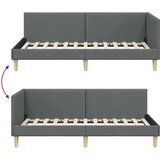 vidaXL Kutni okvir kreveta Ostalo s uzglavljem Tamno siva 100 x 200 cm | shoptok.hr
