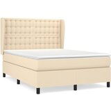  The Living Store Box spring postelja z vzmetnico krem 140x190 cm blago - Box Spring Postelja, (21449942) | Shoptok.si