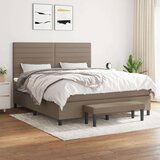  Box spring postelja z vzmetnico taupe 180x200 cm blago, (20895943) | Shoptok.si