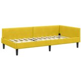  Kutni okvir kreveta s uzglavljem Žuta 90 cm x 200 cm Baršun | shoptok.hr