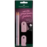 Faber Castell grafitna olovka FC sparkle set polyblister 2 graf. ol + rezač +gumica rose shadows 218480 ( E476 ) Cene