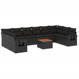 11-dijelni set vrtnih sofa od poliratana s jastucima crni Crna 65.5 x 62 x 69 cm | shoptok.hr